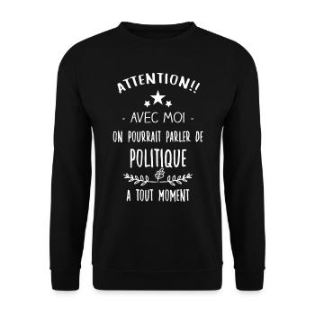 J'ai politique - Sweat-shirt Unisexe - noir - Devant - Alina (178cm) & Michal (187cm)