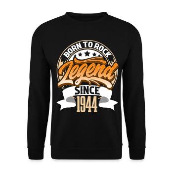 1944 Year of birth Birthday Legend Born To Rock - Unisex Sweatshirt - black - Front - Alina (178cm) & Michal (187cm)