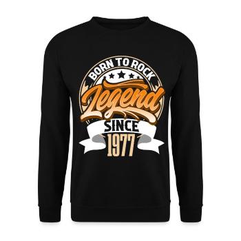 1977 Année de naissance Anniversaire Légende née au rock - Sweat-shirt Unisexe - noir - Devant - Alina (178cm) & Michal (187cm)