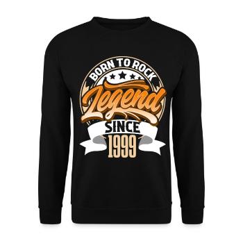 1999 Année de naissance Anniversaire Légende Born To Rock - Sweat-shirt Unisexe - noir - Devant - Alina (178cm) & Michal (187cm)