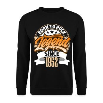 1952 Geburtsjahr Geburtstag Legende Born To Rock - Unisex Pullover - Schwarz - Vorne - Alina (178cm) & Michal (187cm)