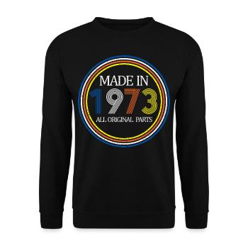 Made In 1973 Original Parts 50th Birthday Gift - Unisex Sweatshirt - black - Front - Alina (178cm) & Michal (187cm)