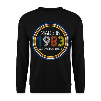 Made in 1983 Originalteile Geschenk zum 40. Geburtstag - Unisex Pullover - Schwarz - Vorne - Alina (178cm) & Michal (187cm)