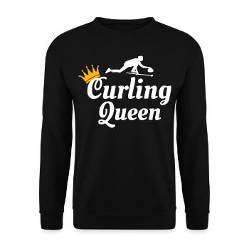 Stone Curling Queen Winter Ice Sport Curler Funny - Unisex Pullover - Schwarz - Vorne - Alina (178cm) & Michal (187cm)