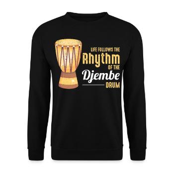 Djembe Player Drummer Music Drum Musician - Unisex Sweatshirt - black - Front - Alina (178cm) & Michal (187cm)