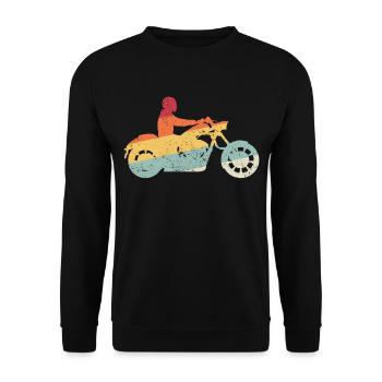 Chopper Motorcycle Cruiser Retro Motorcyclist - Unisex Sweatshirt - black - Front - Alina (178cm) & Michal (187cm)