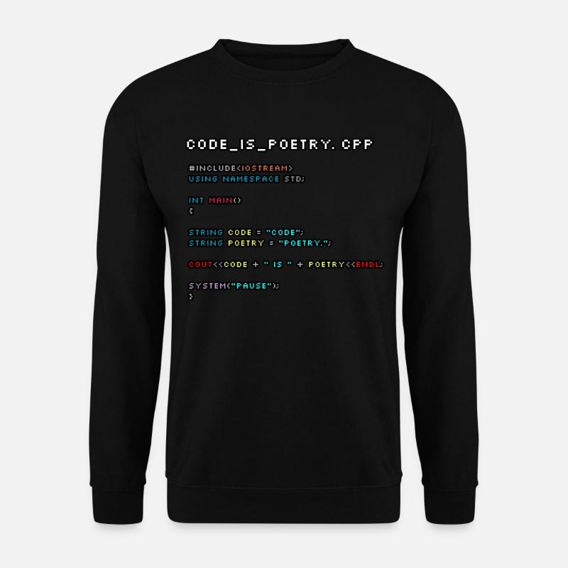 Code ist Poesie.CPP - Unisex Pullover - Schwarz