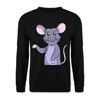 Ratte Haustier | Nagetiere Tiere Ratten Geschenke - Unisex Pullover - Schwarz - Vorne - Alina (178cm) & Michal (187cm)