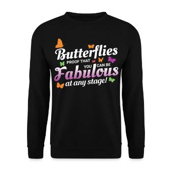 Schmetterlinge, Schmetterlinge, Insektensammler, Entomologie - Unisex Pullover - Schwarz - Vorne - Alina (178cm) & Michal (187cm)