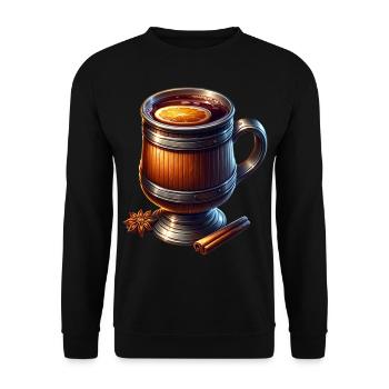 Mulled wine winter Christmas market - Unisex Sweatshirt - black - Front - Alina (178cm) & Michal (187cm)