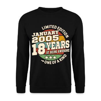 18 years - birthday January 2005 - Unisex Sweatshirt - black - Front - Alina (178cm) & Michal (187cm)