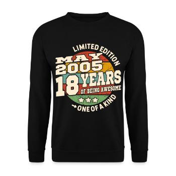 Awesome since may 2005 - 18 years old - Unisex Sweatshirt - black - Front - Alina (178cm) & Michal (187cm)