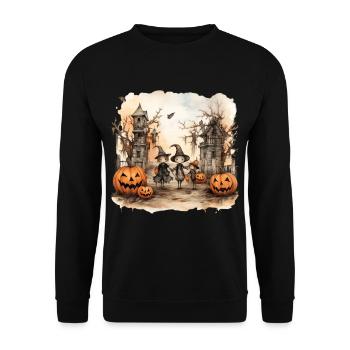 Enfants citrouilles - Sweat-shirt Unisexe - noir - Devant - Alina (178cm) & Michal (187cm)