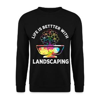 Paysagiste Jardinier Jardinier Jardin - Sweat-shirt Unisexe - noir - Devant - Alina (178cm) & Michal (187cm)