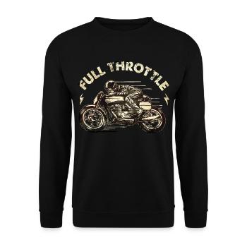 SSD Full Throttle retro racer - Biker Design - Unisex Pullover - Schwarz - Vorne - Alina (178cm) & Michal (187cm)