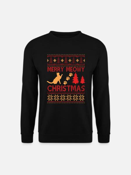 Ugly Christmas Sweater cats - Unisex Sweatshirt - black