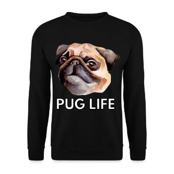 Pug Life Cute Kawaii Funny Dog - Unisex Sweatshirt - black - Front - Alina (178cm) & Michal (187cm)