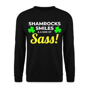 Trèfles, sourires et impertinence : drôle d’irlandaise - Sweat-shirt Unisexe - noir - Devant - Alina (178cm) & Michal (187cm)