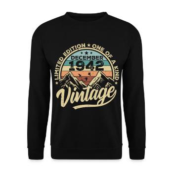 Original Dezember 1942 - 83. Geburtstag Geschenk - Unisex Pullover - Schwarz - Vorne - Alina (178cm) & Michal (187cm)