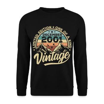 Original December 2001 - 24th Birthday Gift - Unisex Sweatshirt - black - Front - Alina (178cm) & Michal (187cm)