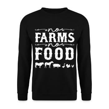 Farmer No Farms No Food - Unisex Sweatshirt - black - Front - Alina (178cm) & Michal (187cm)
