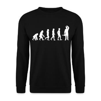 Evolution of wood / WOOD / - Unisex Sweatshirt - black - Front - Alina (178cm) & Michal (187cm)