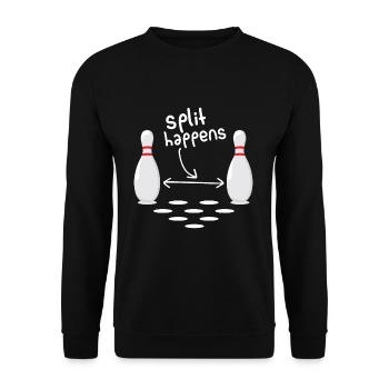 Split happens - Unisex Pullover - Schwarz - Vorne - Alina (178cm) & Michal (187cm)