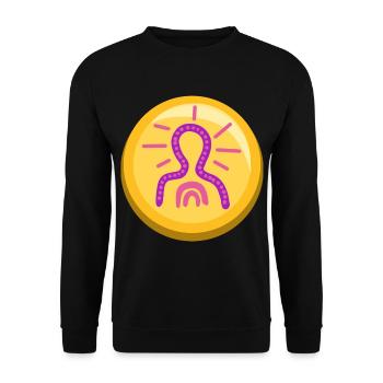 Meditations Sticker Icon Zen - Unisex Pullover - Schwarz - Vorne - Alina (178cm) & Michal (187cm)