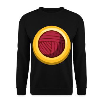 Wollknäul Sticker Sewing Icon - Unisex Sweatshirt - black - Front - Alina (178cm) & Michal (187cm)