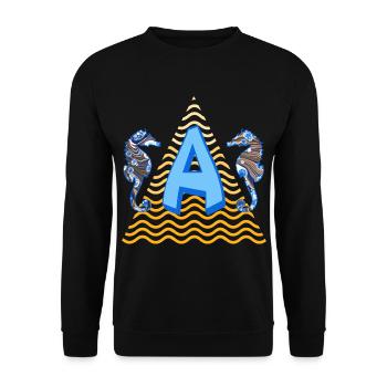 hippocampe e 262 a - Sweat-shirt Unisexe - noir - Devant - Alina (178cm) & Michal (187cm)