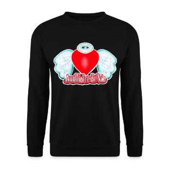 Auxiliaire de Vie Cœur d'Ange - Sweat-shirt Unisexe - noir - Devant - Alina (178cm) & Michal (187cm)