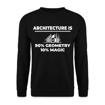 Architecture drôle🏰 : 90 % de géométrie, 10 % de magie - Sweat-shirt Unisexe - noir - Devant - Alina (178cm) & Michal (187cm)