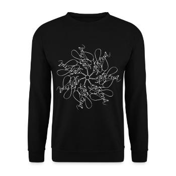 Cataleya Name Name Mandala - Unisex Sweatshirt - black - Front - Alina (178cm) & Michal (187cm)