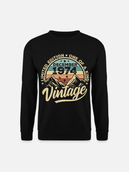 Original December 1974 - 51st Birthday Gift - Unisex Sweatshirt - black