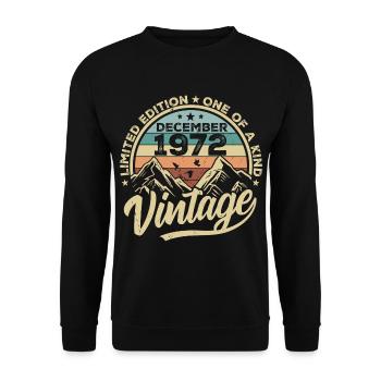 Original Dezember 1972 - 53. Geburtstag Geschenk - Unisex Pullover - Schwarz - Vorne - Alina (178cm) & Michal (187cm)