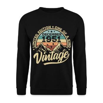Original Décembre 1951 - Cadeau d’anniversaire 74 - Sweat-shirt Unisexe - noir - Devant - Alina (178cm) & Michal (187cm)