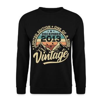 Original Dezember 2013 - 12. Geburtstag Geschenk - Unisex Pullover - Schwarz - Vorne - Alina (178cm) & Michal (187cm)