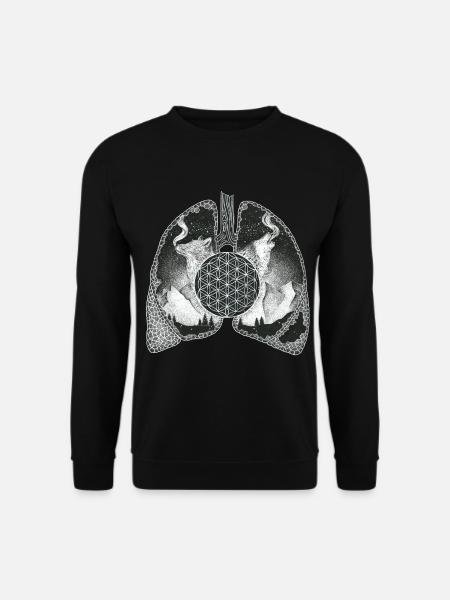 Breath of Life - Natur Lunge Wolf Fuchs - Unisex Pullover - Schwarz
