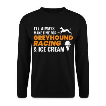 Greyhound Racing Ice Cream Dog Pet Race Animal - Unisex Sweatshirt - black - Front - Alina (178cm) & Michal (187cm)