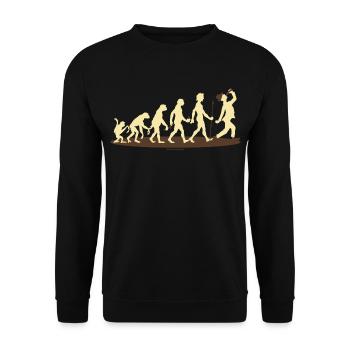 FUN - Evolution Bayer Bier - Geschenk - Bestseller - Unisex Pullover - Schwarz - Vorne - Alina (178cm) & Michal (187cm)