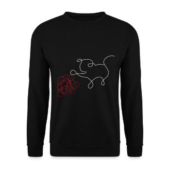 dessin au trait chat doux - chat mignon - Sweat-shirt Unisexe - noir - Devant - Alina (178cm) & Michal (187cm)