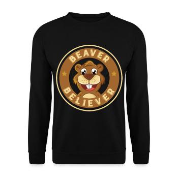 Biber Glauben - Unisex Pullover - Schwarz - Vorne - Alina (178cm) & Michal (187cm)