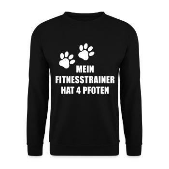 mein fitnesstrainer hat vier pfoten - Unisex Pullover - Schwarz - Vorne - Alina (178cm) & Michal (187cm)