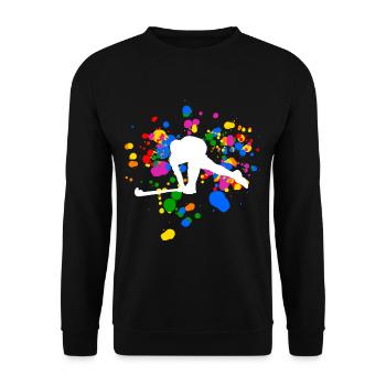 Colorful Field Hockey Design Shirt - Unisex Sweatshirt - black - Front - Alina (178cm) & Michal (187cm)