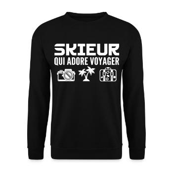 Voyageurs & Skieurs : Passion & Découverte - Sweat-shirt Unisexe - noir - Devant - Alina (178cm) & Michal (187cm)