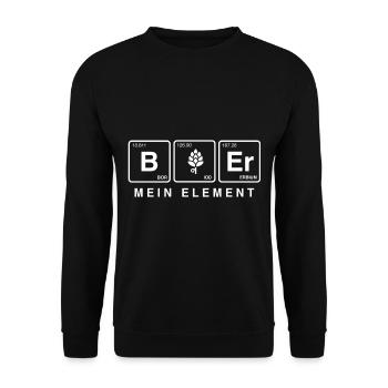 Elementar Bier – Periodensystem für Bierliebhaber - Unisex Pullover - Schwarz - Vorne - Alina (178cm) & Michal (187cm)