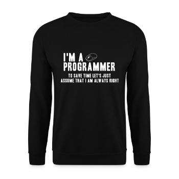 Programmer Birthday Gift - Unisex Sweatshirt - black - Front - Alina (178cm) & Michal (187cm)