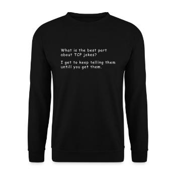 Network admin - TCP Joke - Unisex Sweatshirt - black - Front - Alina (178cm) & Michal (187cm)