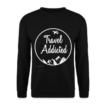 Travel addiction - Unisex Sweatshirt - black - Front - Alina (178cm) & Michal (187cm)