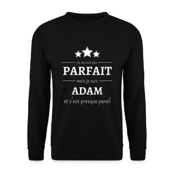 Je ne suis pas parfait mais je suis Adam cadeau - Sweat-shirt Unisexe - noir - Devant - Alina (178cm) & Michal (187cm)